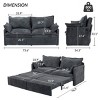 73.6'' Convertible Sofa,Corduroy Convertible Sofa With USB Charging Ports And Pillows,Pull-Out Sofa Bed,Convertible Sofa Bed-Cuddlewood - 4 of 4