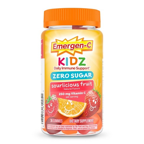 Emergen-c Kidz Zero Sugar Sourlicious Fruit Gummy - 36ct : Target