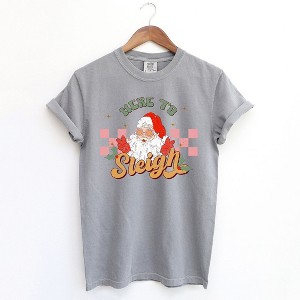 Simply Sage Market Women's Here To Sleigh Short Sleeve Garment Dyed Tee - 1 of 4