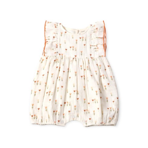 Girl Baby's Muslin Romper - VIVERANO Organics - image 1 of 2