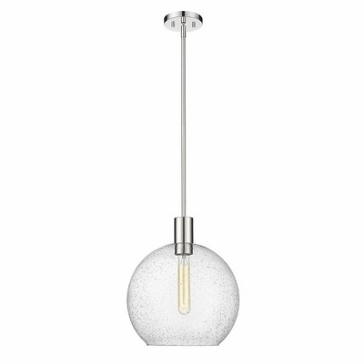Sleek Mid-Century Modern Polished Nickel Globe Pendant