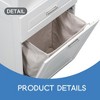 70" H Tall Bathroom Cabinet with Laundry Basket, Double Storage Cabinets with Doors and Open Storage Space - Leovsnove - 4 of 4