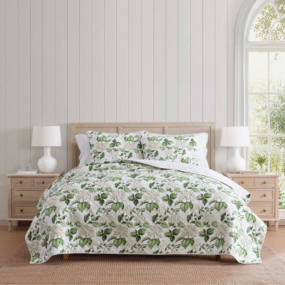 Martha Stewart King Quilt Set Hydrangea Floral Beige — фото 8