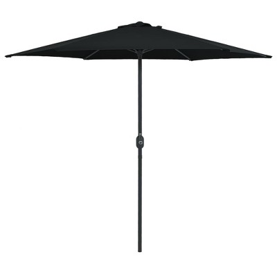 vidaXL Outdoor Parasol with Aluminum Pole 106.3 in.x96.9 in. Black