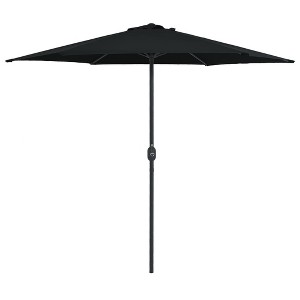 vidaXL Outdoor Parasol with Aluminum Pole 106.3 in.x96.9 in. Black - 1 of 4