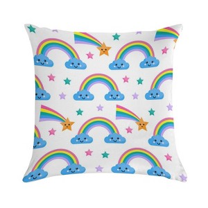 Colorful Rainbow Pillow Covers 18x18 Decorative Throw Pillows Soft Square Cushion Covers for Couch Sofa Bedroom - 1 of 1