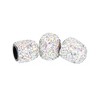 Unique Bargains Valve Stem Caps Handmade Faux Crystal Rhinestone Universal Auto Car Tire Valve Caps Chrome Dustproof Bling 4 Pcs - 4 of 4