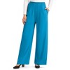 Collections Etc Wide Leg Elasticized Waist Knit Pants with Side Pockets - 3 of 4