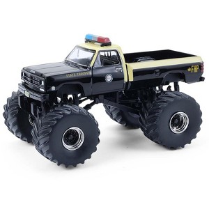 1983 Dodge Ram W350 Monster Truck Black with Cream Top and Stripes 1/64 Scale Diecast Model Cars by Greenlight - 1 of 1