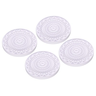 Unique Bargains Diatomaceous Absorbent Quick Drying Non-slip Coaster 4 Inch Purple 4 Pcs