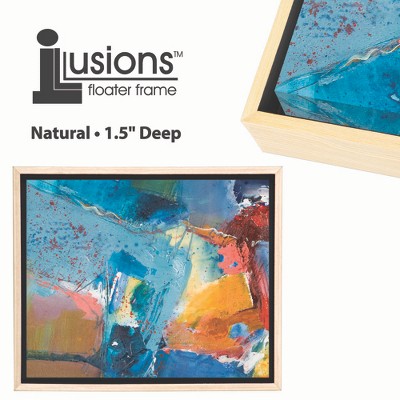 Natural Wood 6x6" Floating Canvas Frame with Black Interior