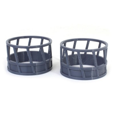 3D to Scale 1/64 2 Pack of 3D Printed Gray Plastic Hay Feeders 64-300-GY