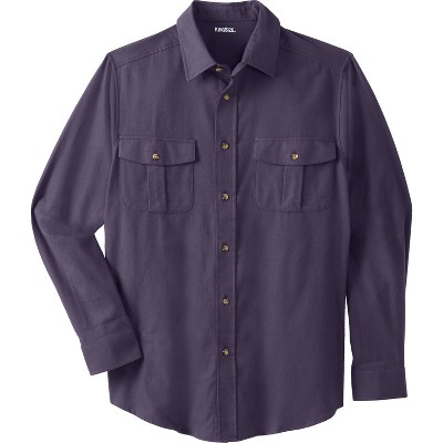 KingSize Men's Big & Tall Signature Solid Flannel Shirt
