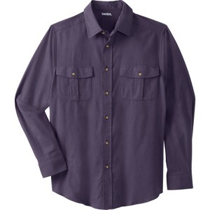 KingSize Men's Big & Tall Signature Solid Flannel Shirt - 1 of 4
