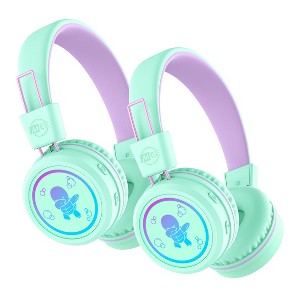 MEE audio KidJamz KJ55BT (2 Pack) Safe Listening Bluetooth Wireless Kid's Headphones with LED Lights - 1 of 4