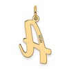 Black Bow Jewelry 14k Yellow Gold Madison Collection LG Classic Script Initial A Pendant - 3 of 4