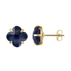 Designs By Gioelli 10K Gold Gemstone Clover Stud Earrings - 1 of 2