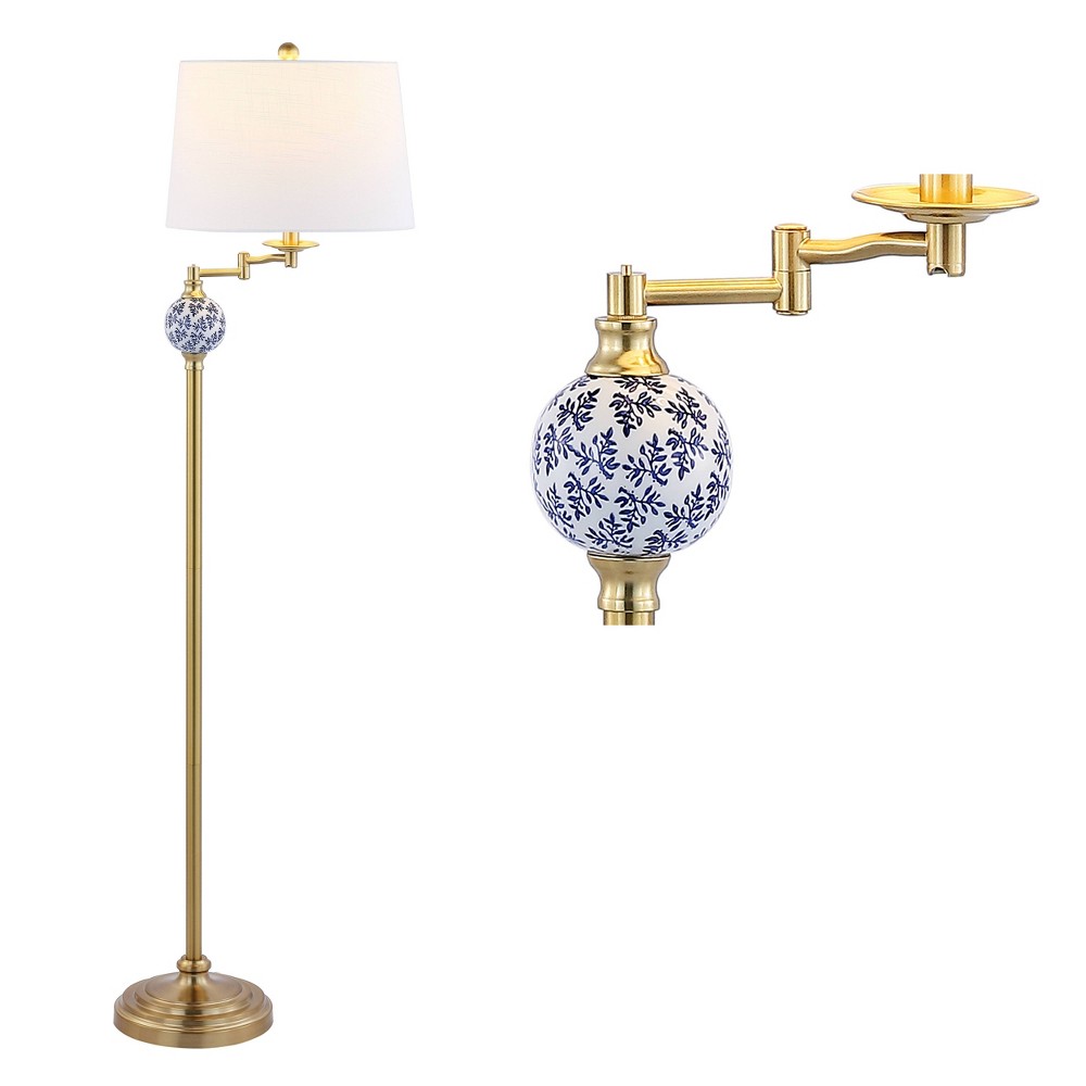 Photos - Floodlight / Garden Lamps 61.5" Aveiro Classic Midcentury Iron LED Floor Lamp Brass Gold LED Light B