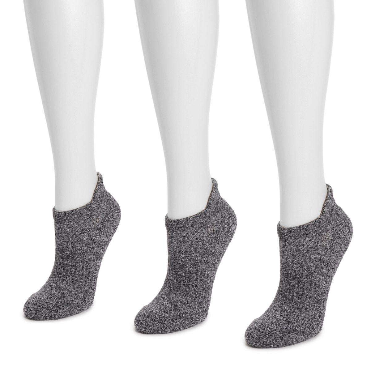 Muk Luks Women's 3 Pack Cotton Compression Ankle Socks - thumbnail 2