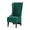 TOAOTBNBO High Wingback Side Chair with Birch Legs, Velvet Wing Back Accent Chair for Waiting Room, Seat Cushioned Side Chair for Reading, Green - 2 of 4