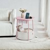 LEDREM Side Table with Charging Station Drink Table Bedside Table Nightstand End Table Night Stand Round Small Table - 2 of 4