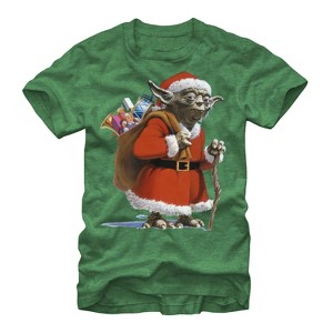 Men's Star Wars Christmas Santa Yoda T-Shirt - 1 of 3