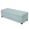 TUYOHW 50 Inch Wide Contemporary Rectangle Storage Ottoman Upholstered Bench for Living Room, Entryway and Family Room - 2 of 4