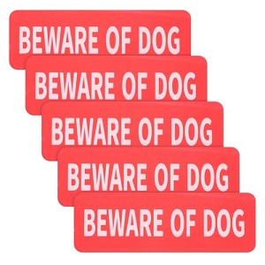 Unique Bargains Indoor Outdoor Yard Home Acrylic Self-adhesive Durable Beware of Dog Sign 3x9 Inch - 1 of 4