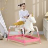 Qaba Kids Ride on Horse for 5-12 Years, Spring Horse with Sound, Unicorn Design, Pink - 2 of 4