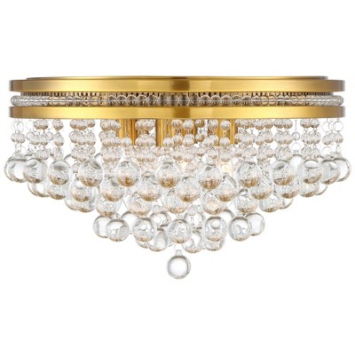 Regina Brass and Crystal Elegance Flush Mount Ceiling Light