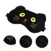 Unique Bargains Soft Sleep Mask Cartoon Cat Black 1 Pc - 3 of 4