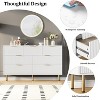 Homhougo Fluted Dresser for Bedroom, 7 Drawer Dresser with Wide Drawers, Wooden Chest of Drawers, Modern Storage Dressers for Living Room - 4 of 4