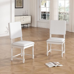 NicBex Vintage Traditional Upholstered  Dining Chairs Set of 2 with Unique Design,Rustic Wood Accent Chairs for Dining Room,Living Room - 1 of 4