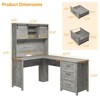 68" H L Shaped Desk with Sliding Doors & Charging Station, Office Table Executive Desk - 2 of 4