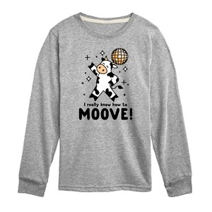 Boys' - Instant Message - Watch Me Moove Disco Cow Long Sleeve Graphic T-Shirt - 1 of 4