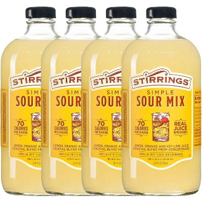 Stirrings Simple Sour Cocktail Mix 750ml Bottles - Real Juice No Preservatives - 70 Calories - Drink Mixer