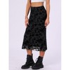 INSPIRE CHIC Floral Print Elastic High Waist Flowy Fishtail Mid Skirt - 4 of 4