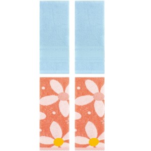 REGALWOVEN 4 Pcs Bathroom Pure Cotton Soft Absorbent Hand Towels 13 x 29 Inch - 1 of 4