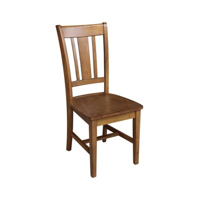 Pecan High Back Solid Wood Dining Chair