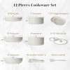 FONTOI 12 pcs Pots and Pans Set, Nonstick Kitchen Induction Cookware Suit with Detachable Handle, Dishwasher Oven Safe Cook, Beige, 10.2"*10.2"*3.1" - 4 of 4