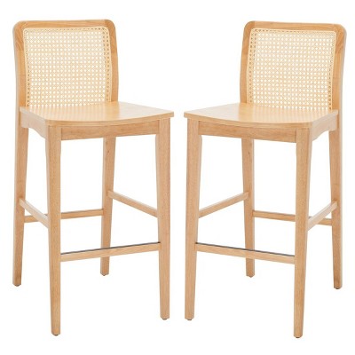 Benicio Natural Rattan Bar Stool Set of 2