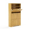 ACEPANO 31.6 in. W Freestanding Concealed Shoe Cabinet with 3 Flip-Top Drawers for Entryways & Hallways-Natural - 2 of 4