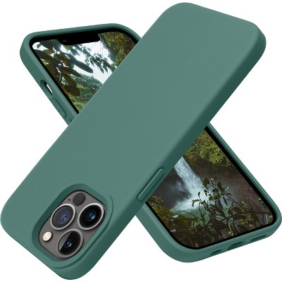 BONGEEK for iPhone 13 Pro Case [Compatible with MagSafe] Full-Body Silicone Shockproof Slim Thin Phone Case (Midnight Green)