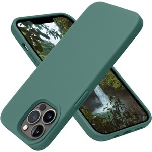BONGEEK for iPhone 13 Pro Case [Compatible with MagSafe] Full-Body Silicone Shockproof Slim Thin Phone Case (Midnight Green) - 1 of 4