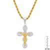 Steeltime 24" Men's two tone stainless steel and 18k gold plated crucifix pendant - 3 of 4