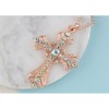 Alilang Vintage-Inspired Silvery Tone Cross Pendant Necklace with Crystal Rhinestone Accents - 2 of 4