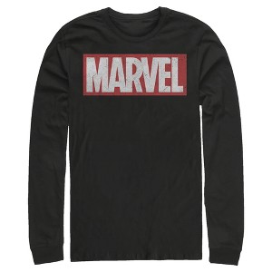 Men's Marvel Classic Distressed Logo Long Sleeve Shirt - 1 of 3