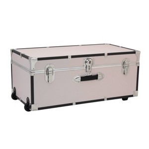Seward Trunk 30" Paper Line Wheels and Bone: Universal Storage Footlocker, 200 lb Capacity, Vinyl & Metal, No Assembly - 1 of 4