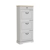 PDTEND Antique White Slim Freestanding Entryway Shoe Cabinet with Drawer and 3 Flip Drawers - 2 of 4