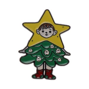 Unique Bargains Christmas Brooches Alloy Dripping Wax White Red 1.18"x1.18" 1 Pc - 1 of 4